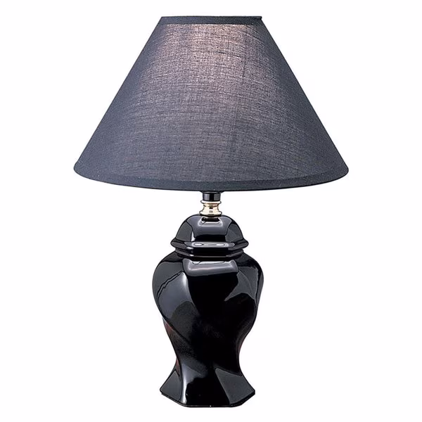 13 in. Ceramic Table Lamp - Black